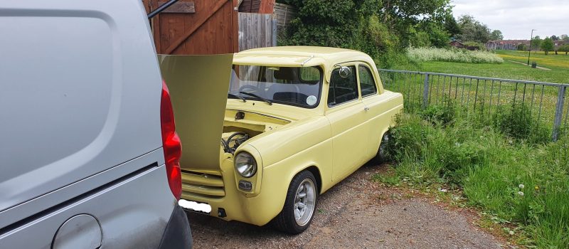 Yellow Ford Pop Classic car